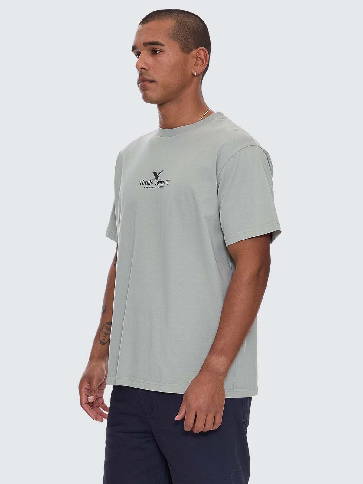 Thrills A Haven For The Restless Merch Fit Tee - Dirty Sage (view 3)