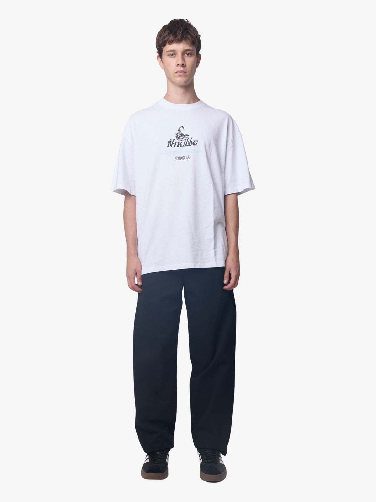 Chaotic State Box Fit Oversize Tee - White