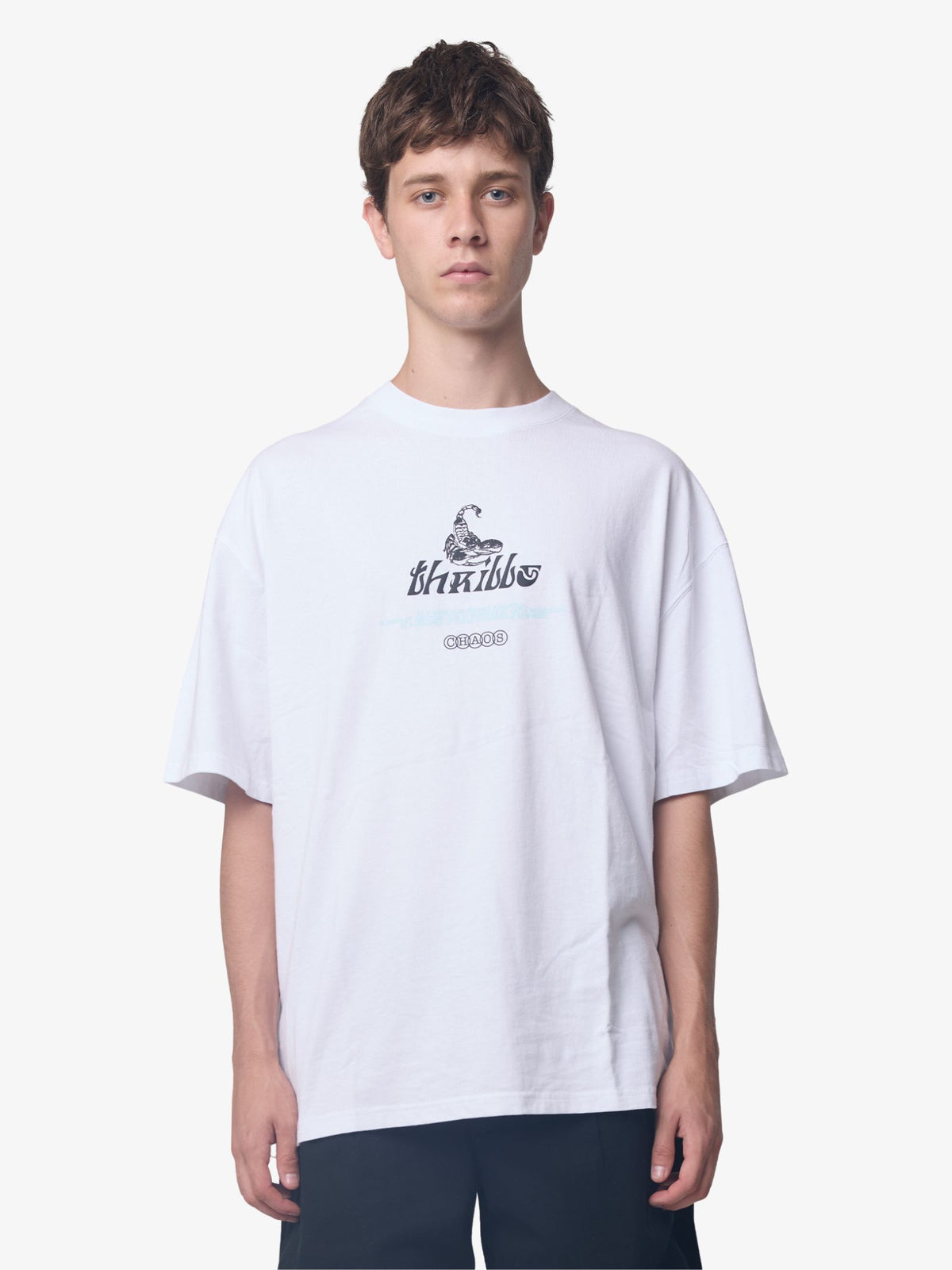 Chaotic State Box Fit Oversize Tee - White