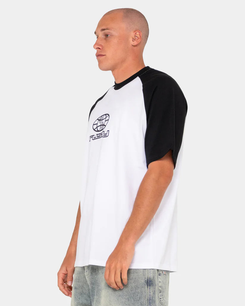 Rusty Wagwan Raglan Graphic Tee - White (view 3)