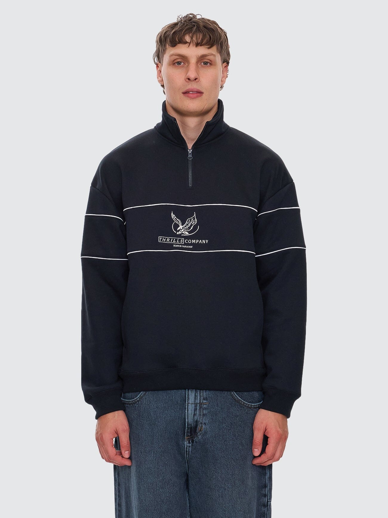Glory Quarter Zip Fleece - Washed Black