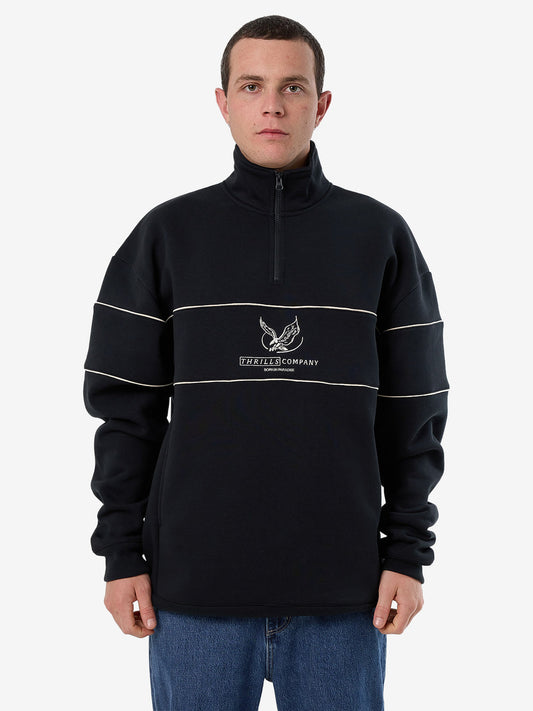 Glory Quarter Zip Fleece - Washed Black