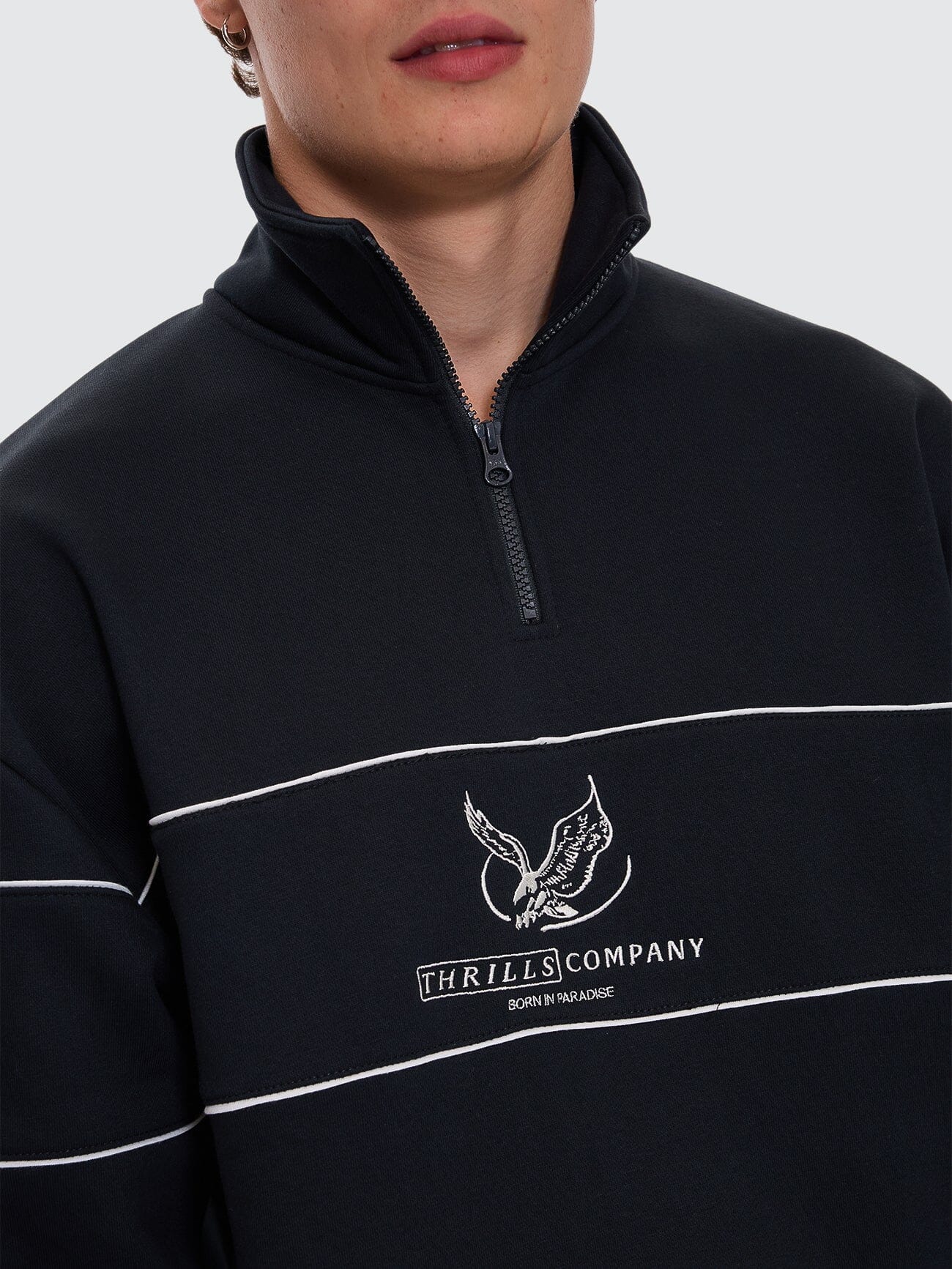 Glory Quarter Zip Fleece - Washed Black