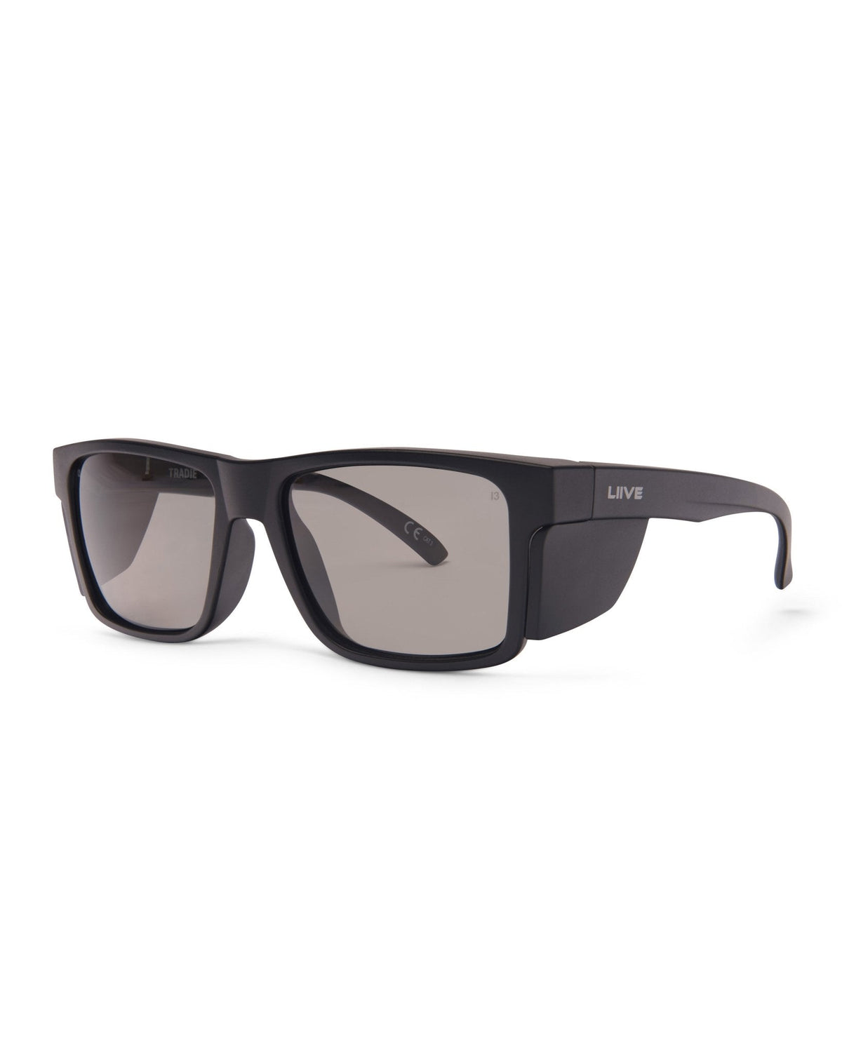 Liive Z Tradie X safety glasses in matt black with polarised lens