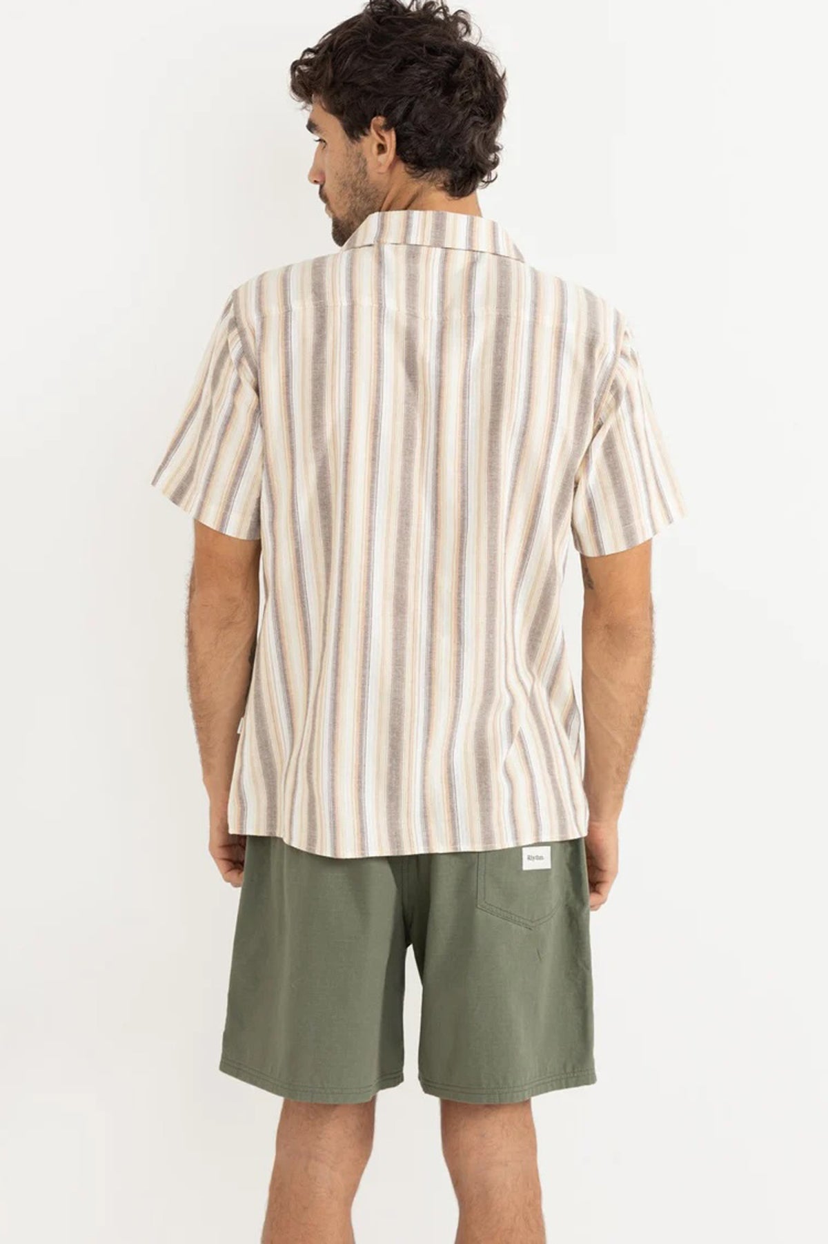 Vacation Stripe Short Sleeve Shirt - Tobacco