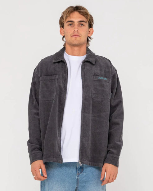 V8 Coup Cord Zip Up Jacket - Coal