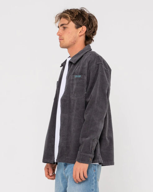 V8 Coup Cord Zip Up Jacket - Coal - Catani Clothing