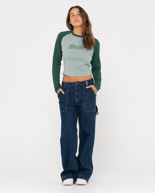 Billie Low Rise Carpenter Jean - Denim Blue