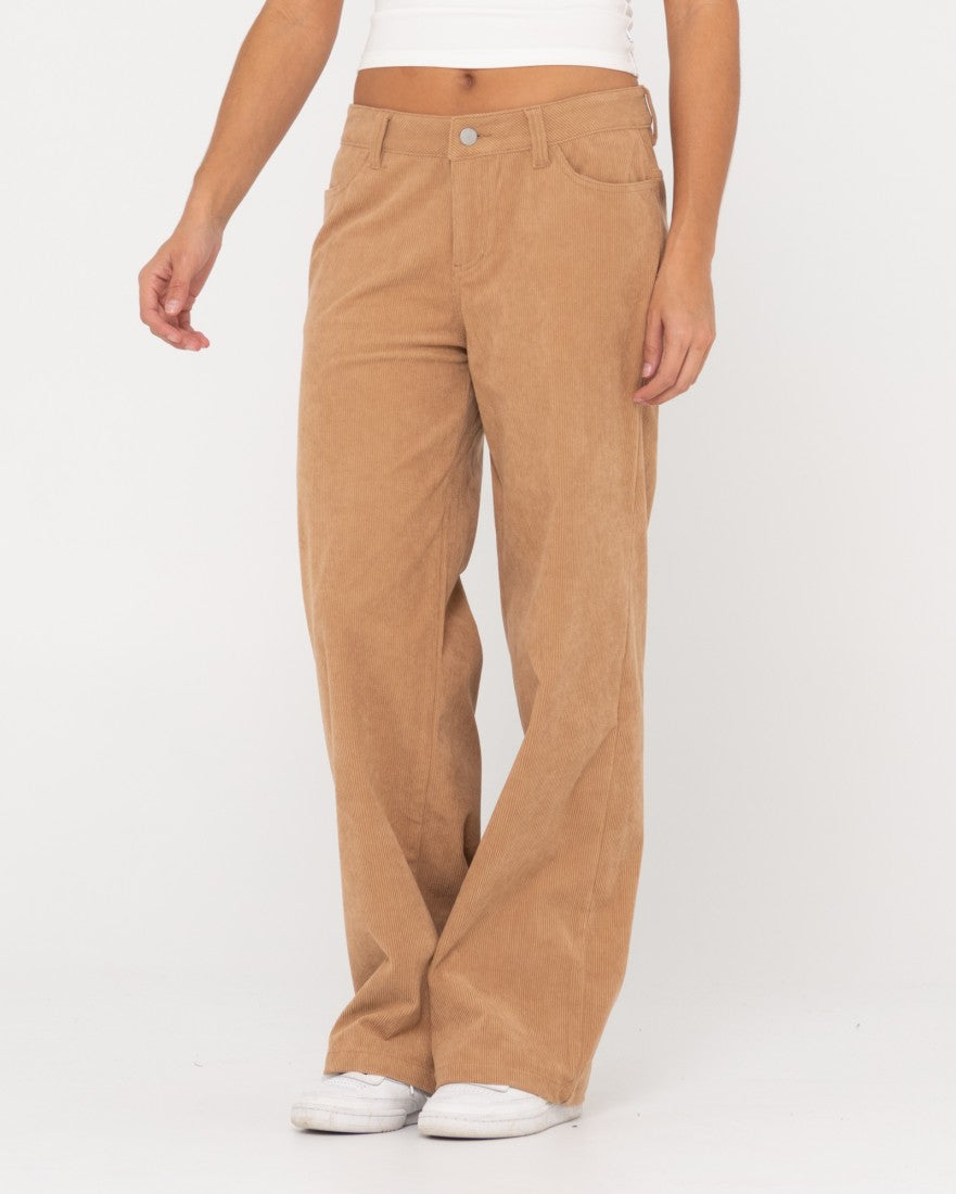 The Secret Low Rise Wide Leg Cord Pant - Oat Milk