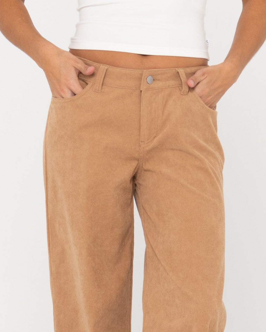 The Secret Low Rise Wide Leg Cord Pant - Oat Milk