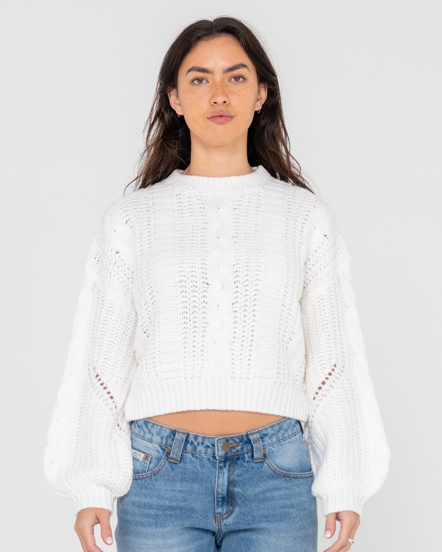 Folktale Crop Chunky Knit - Snow
