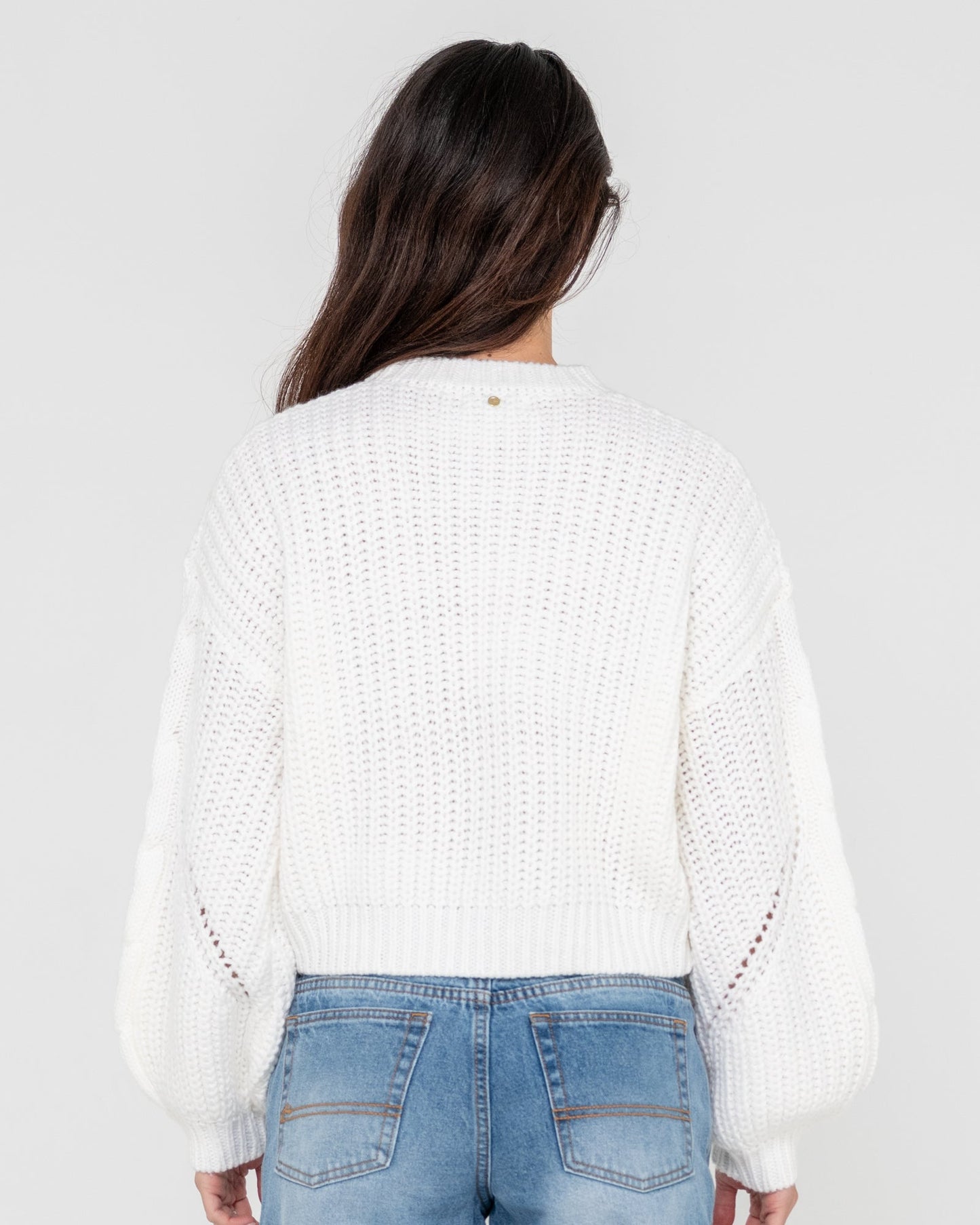 Folktale Crop Chunky Knit - Snow