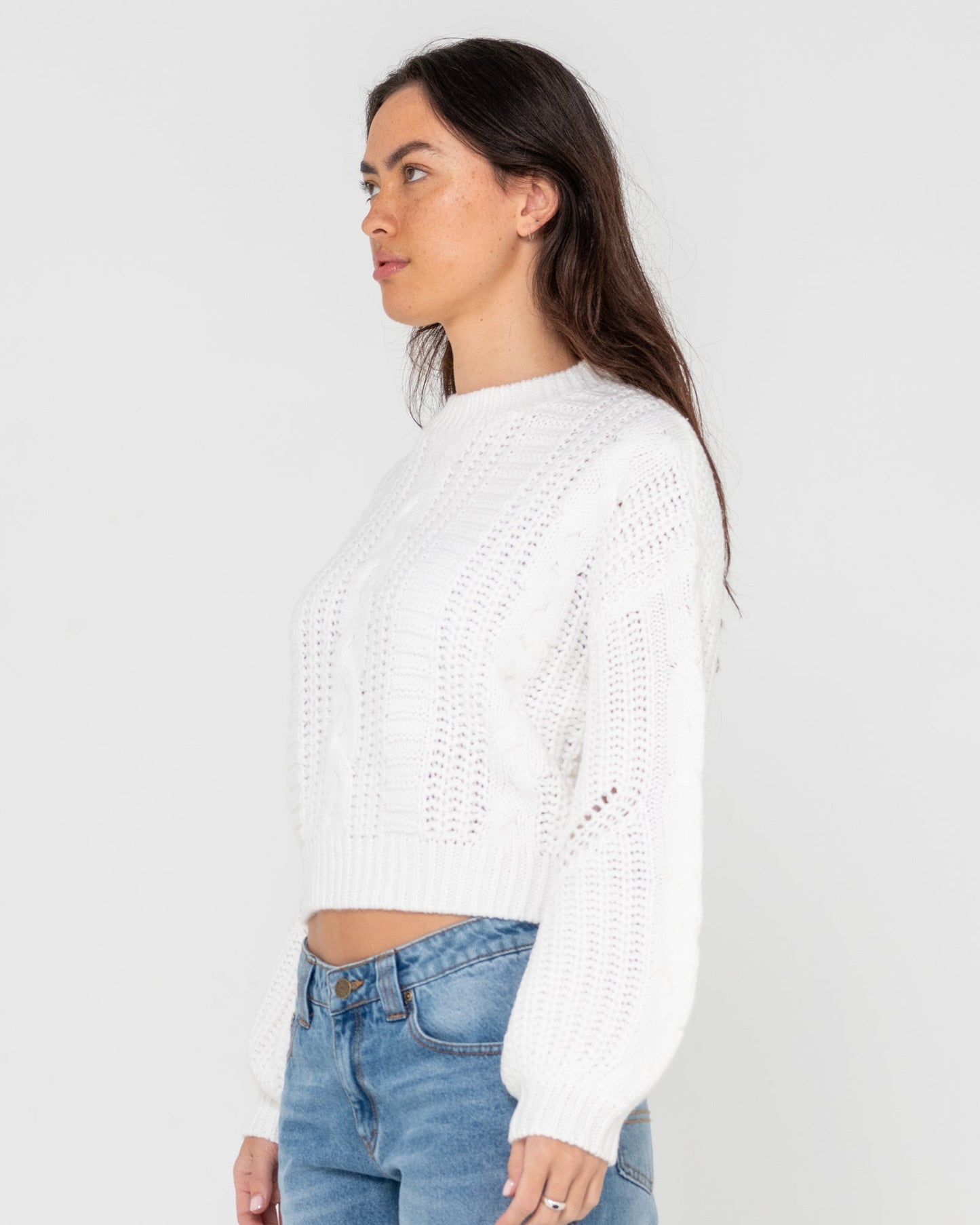 Folktale Crop Chunky Knit - Snow