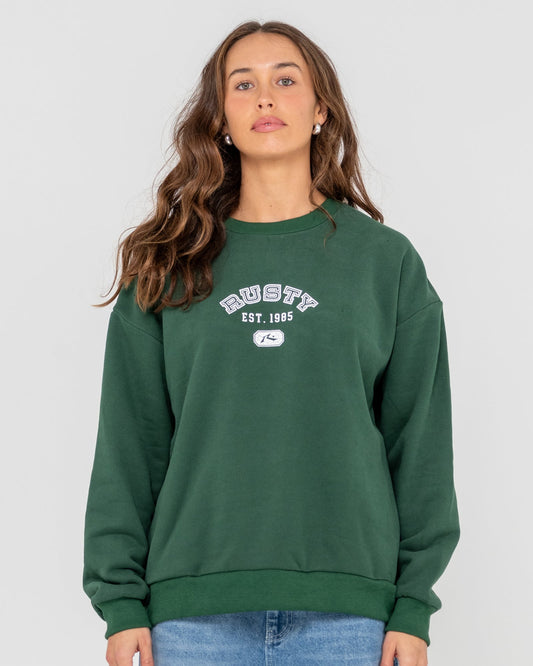 College Dropout Oversized Crew Fleece - Green Gables
