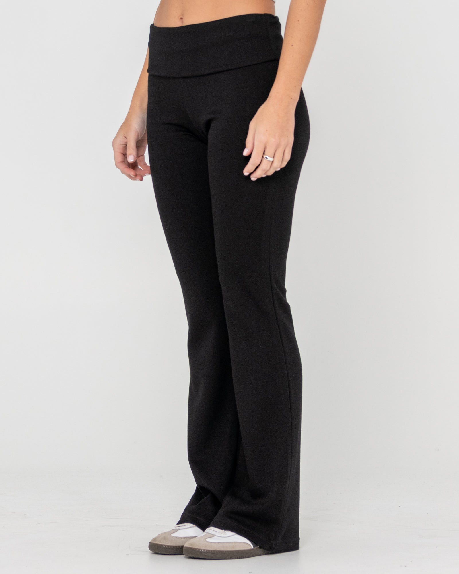 Rusty Hilton Low Rise Bootleg Track Pant - Black (view 5)