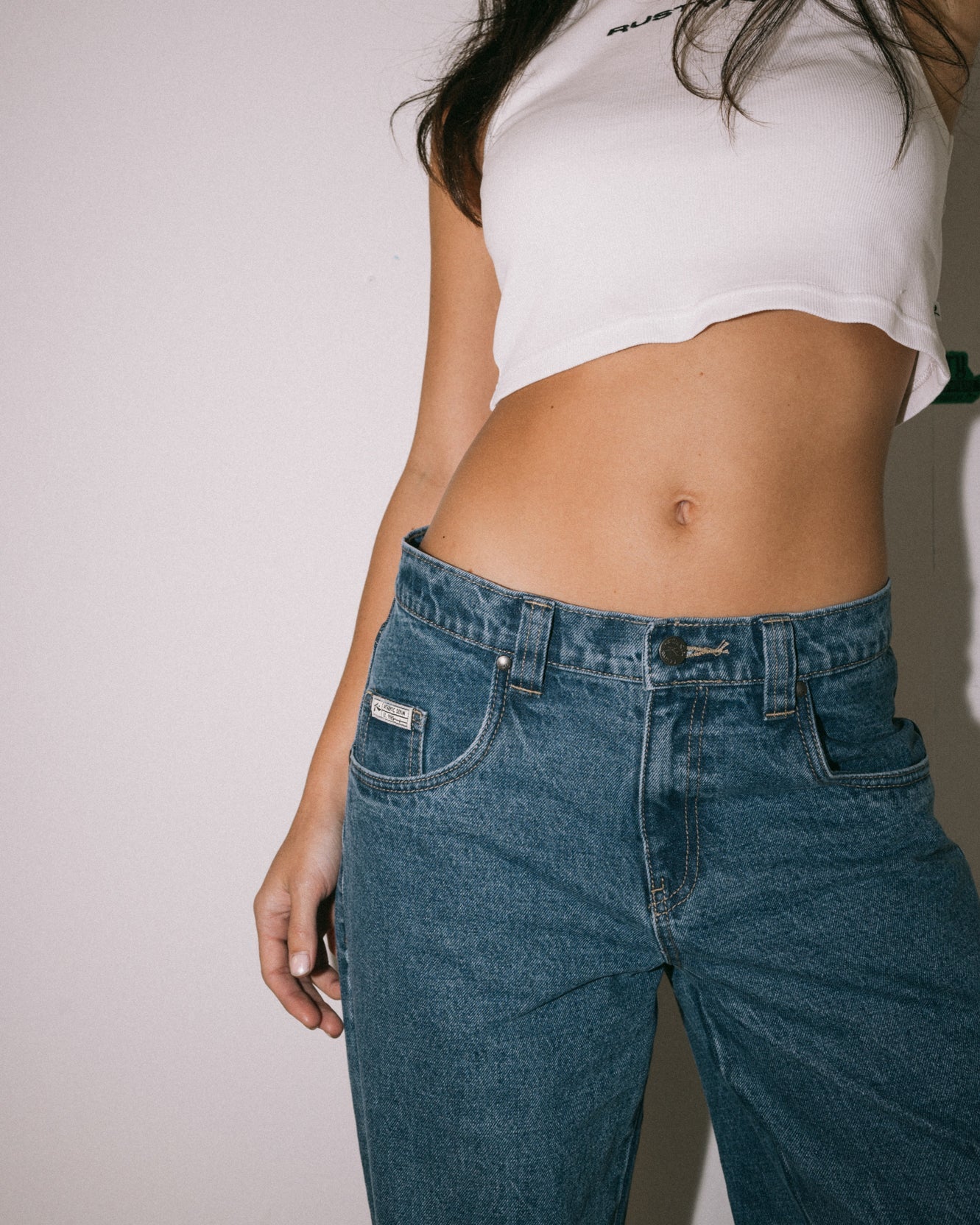 Rusty Suzy Straight Low Rise Jean - Authentic Blue (view 6)