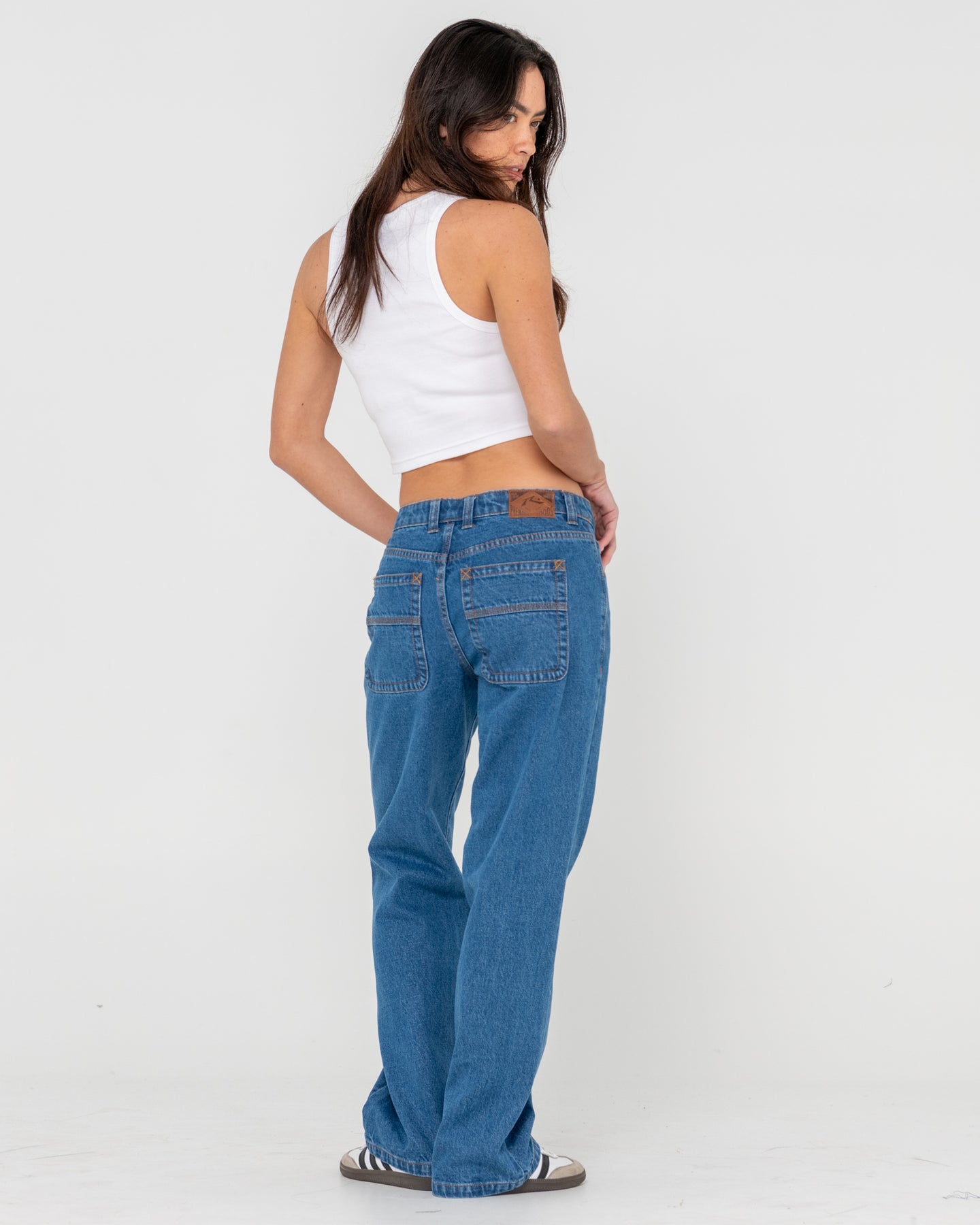 Rusty Suzy Straight Low Rise Jean - Authentic Blue (view 7)