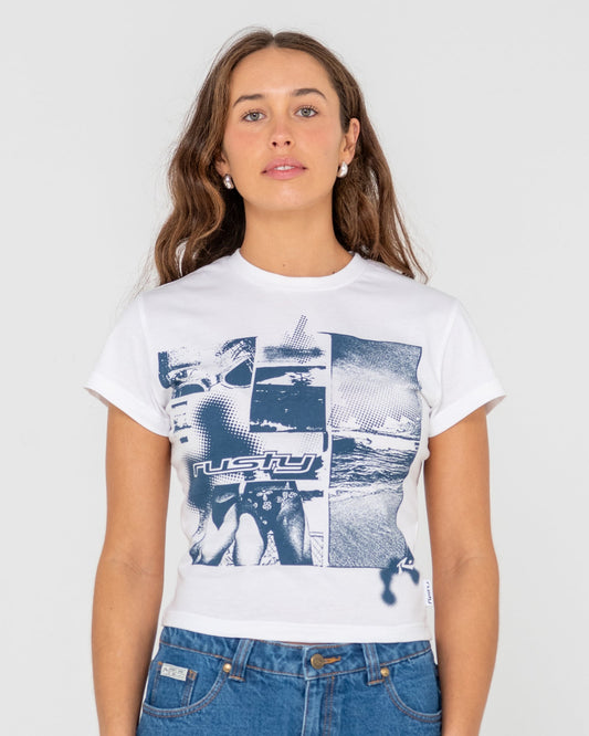 Greetings 2.0 Skimmer Baby Tee - White