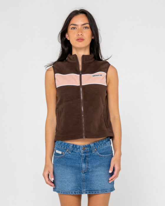 Bless Up Polar Fleece Vest - Java - Catani Clothing