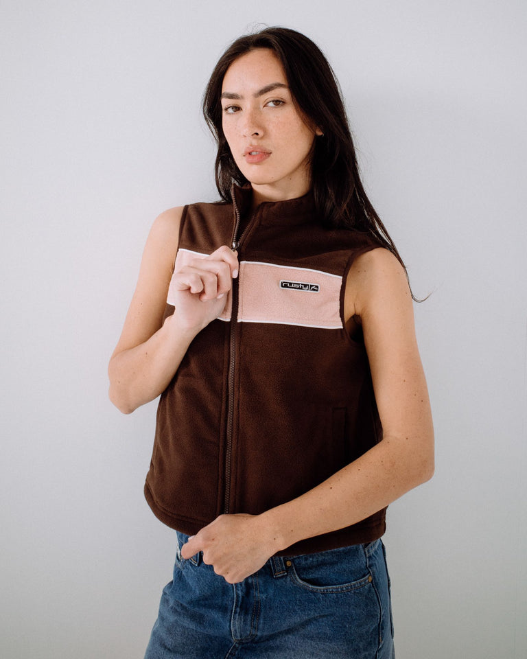 Bless Up Polar Fleece Vest - Java