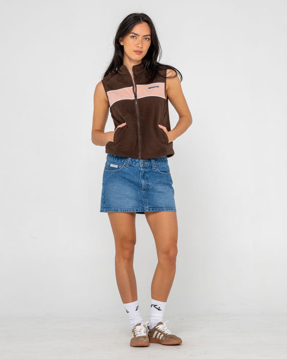 Bless Up Polar Fleece Vest - Java - Catani Clothing
