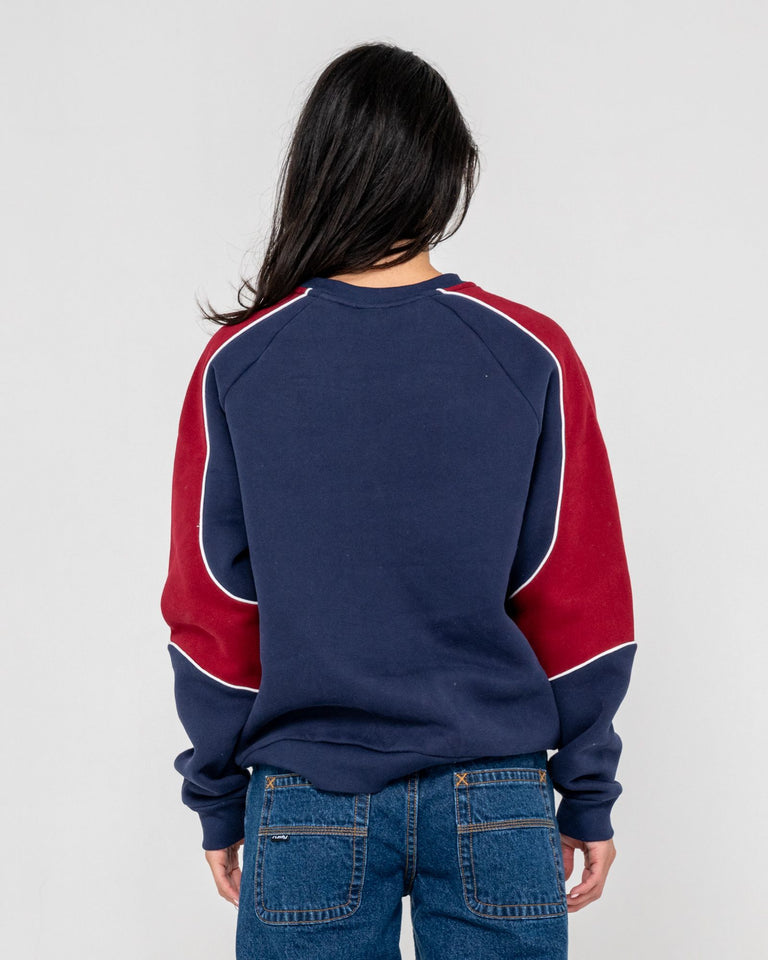 South Of The River Oversize Crew Fleece - Navy / Red - Catani Clothing