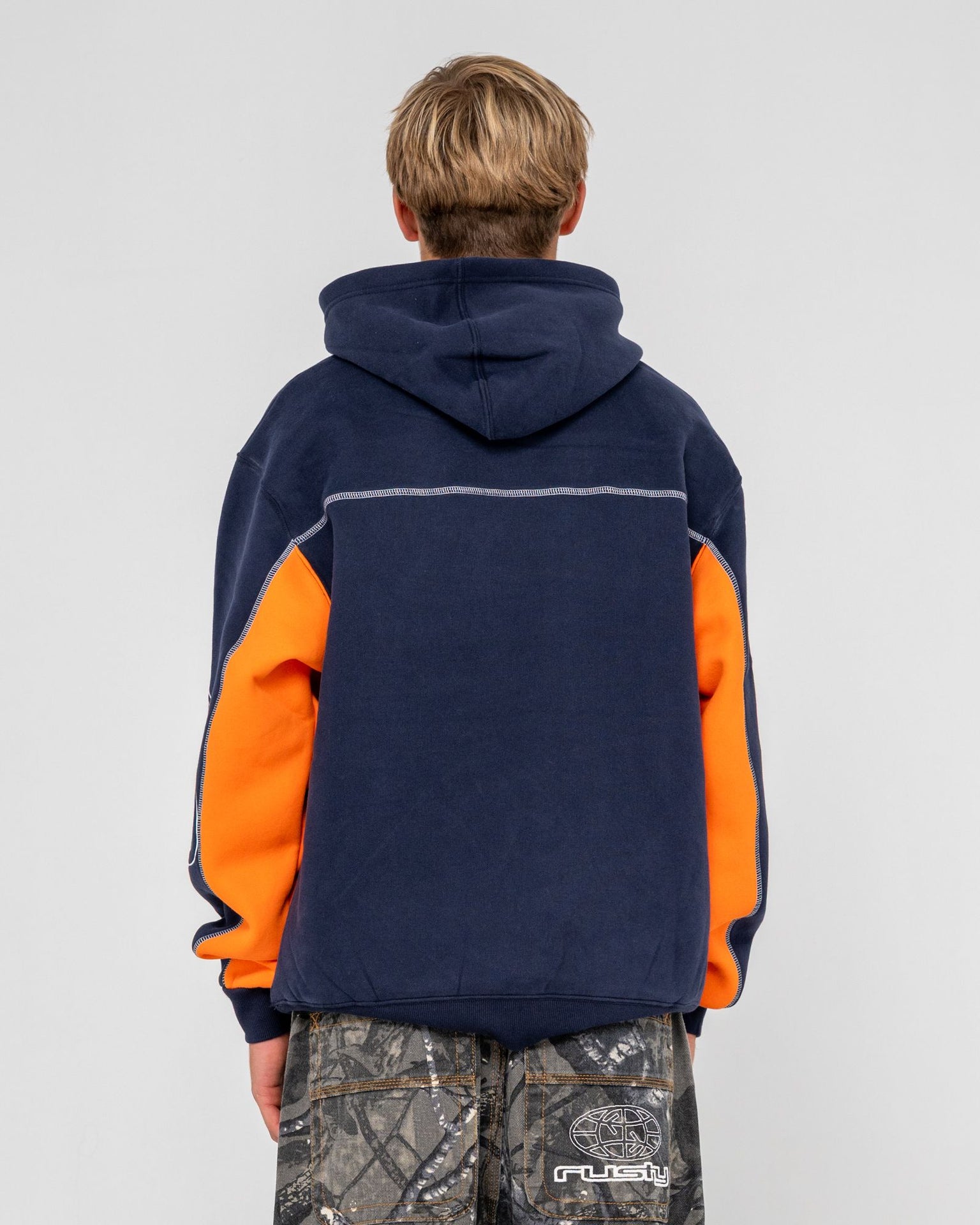 Rusty Titan Hooded Fleece - Navy Blue (view 3)