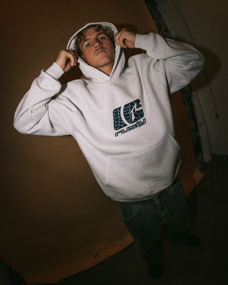Rusty Predator Hooded Fleece - Ecru Marle (view 5)