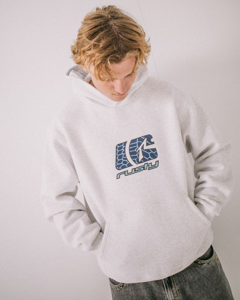 Rusty Predator Hooded Fleece - Ecru Marle (view 6)