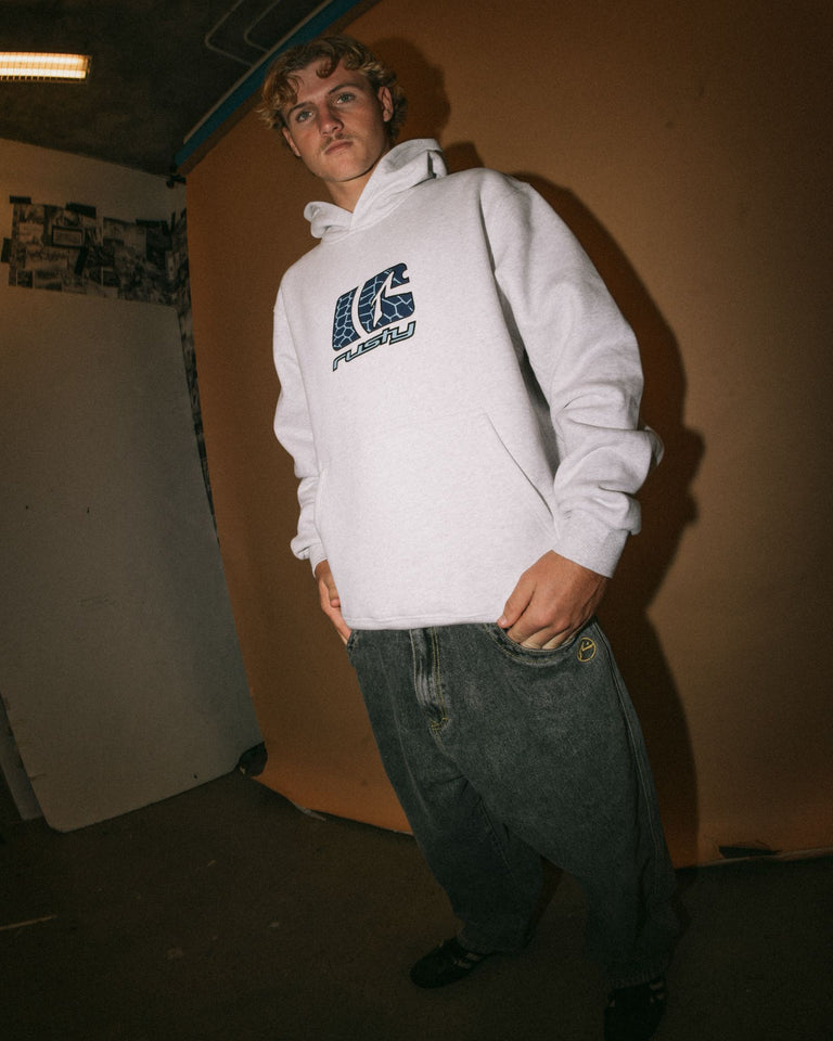Rusty Predator Hooded Fleece - Ecru Marle (view 7)