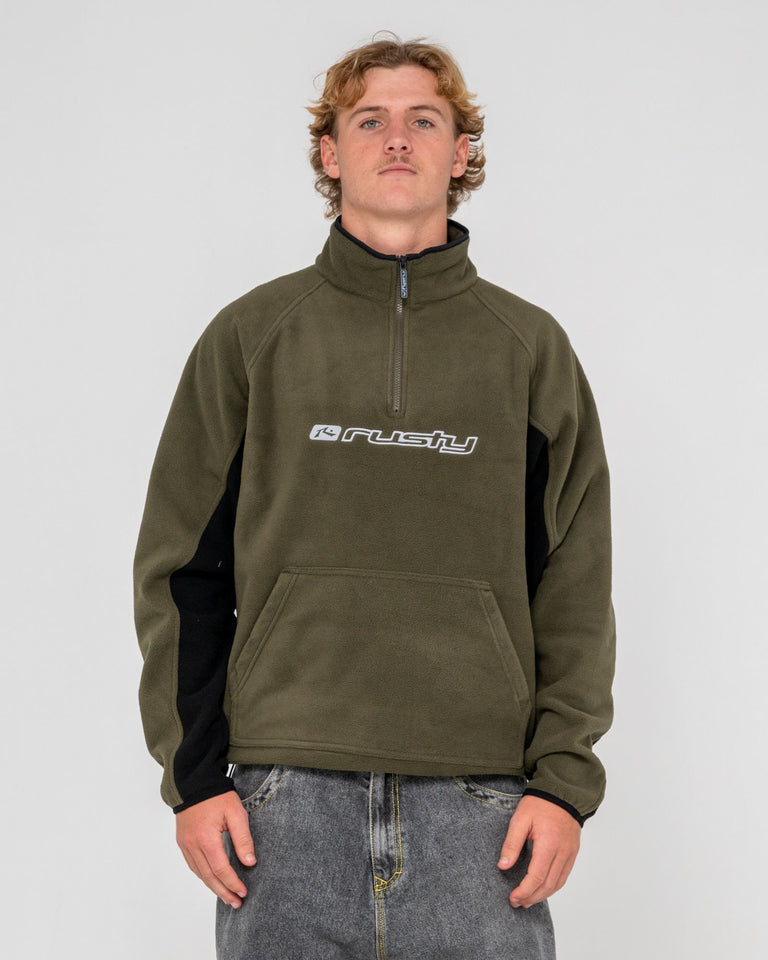 Blizzard Quater Zip Polar Fleece - Army Green - Catani Clothing