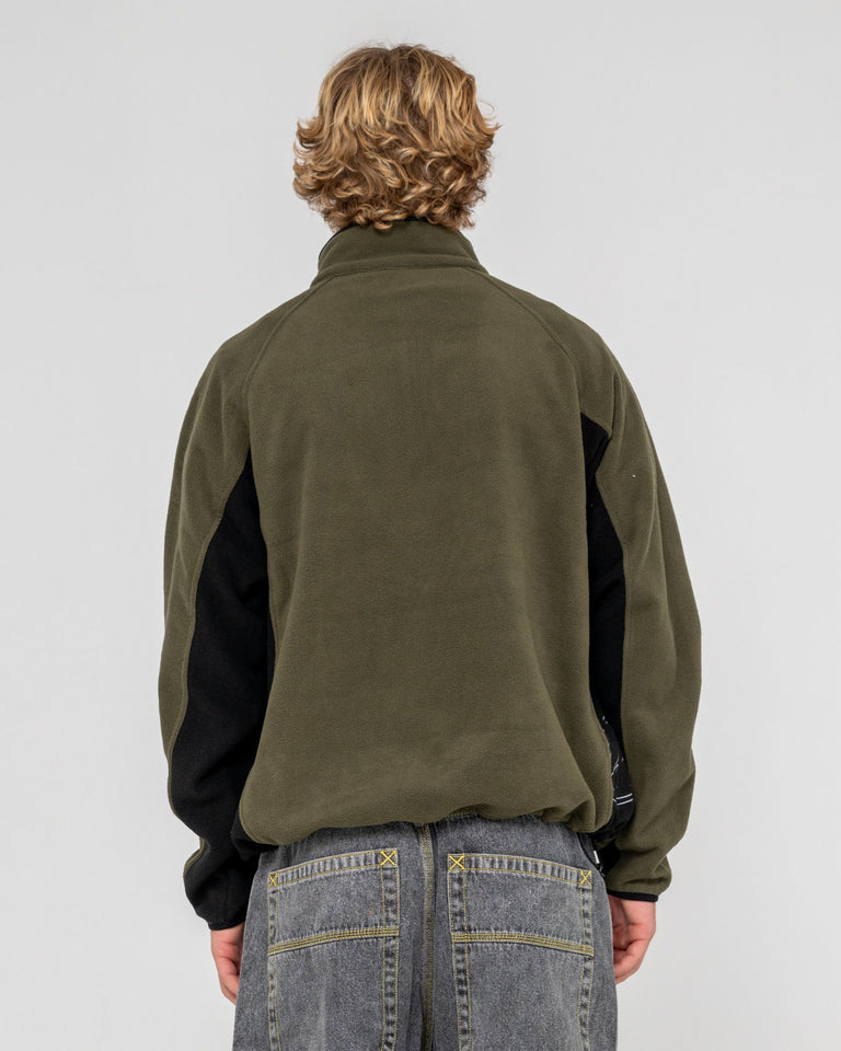 Blizzard Quater Zip Polar Fleece - Army Green - Catani Clothing