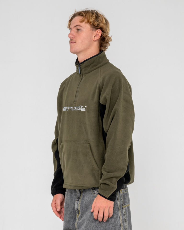 Blizzard Quater Zip Polar Fleece - Army Green - Catani Clothing