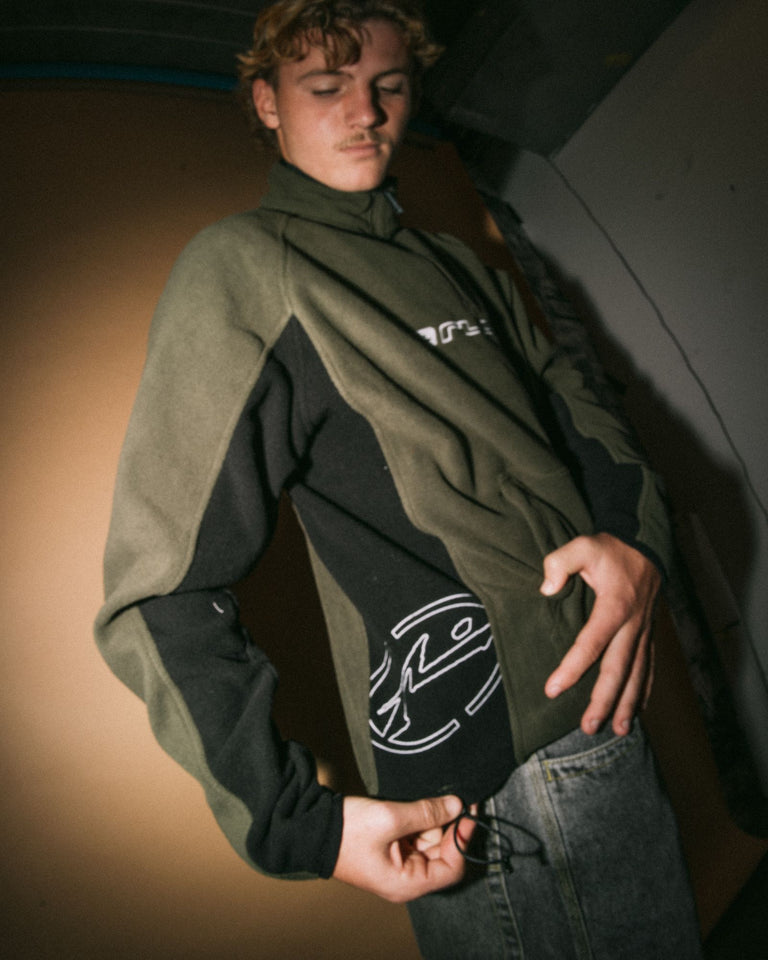 Blizzard Quater Zip Polar Fleece - Army Green - Catani Clothing
