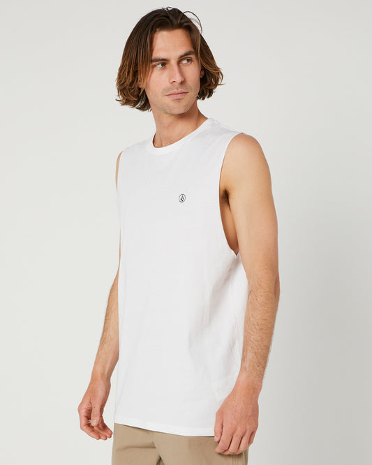 Solid Muscle Tank - White