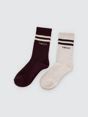 6 Break Point 2er-Pack Socken - Heritage White / Bitter Chocolate