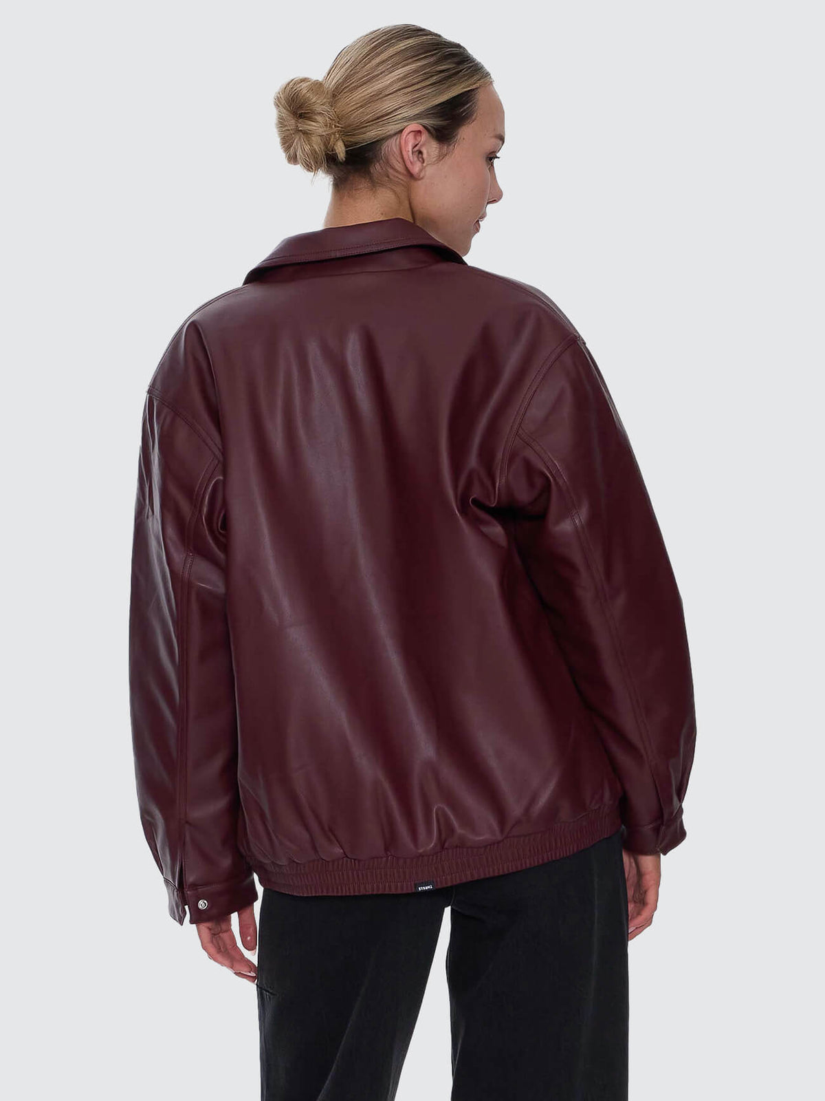 Thrills Elka Leather Jacket - New  Maroon (view 3)