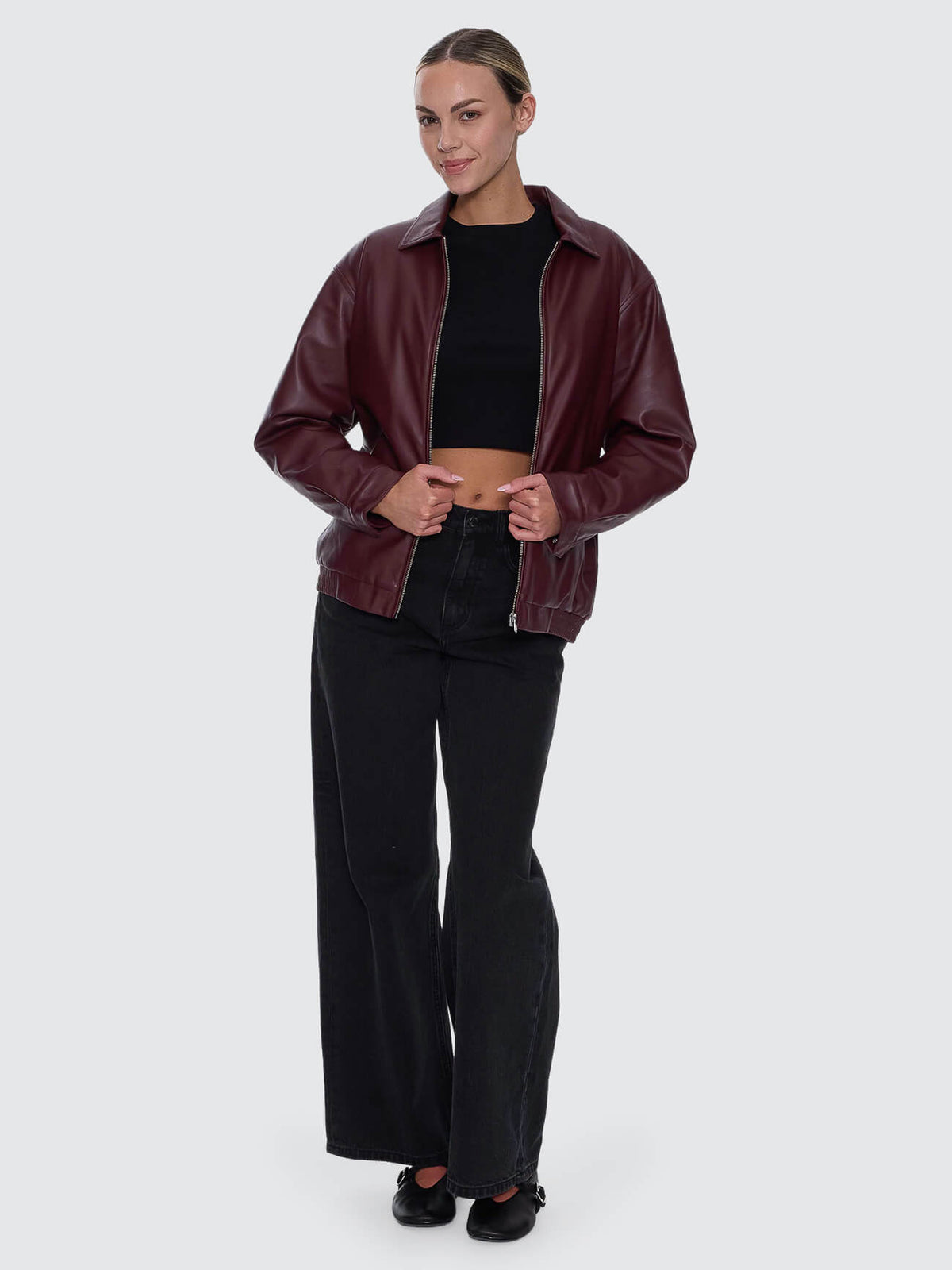 Thrills Elka Leather Jacket - New  Maroon (view 5)