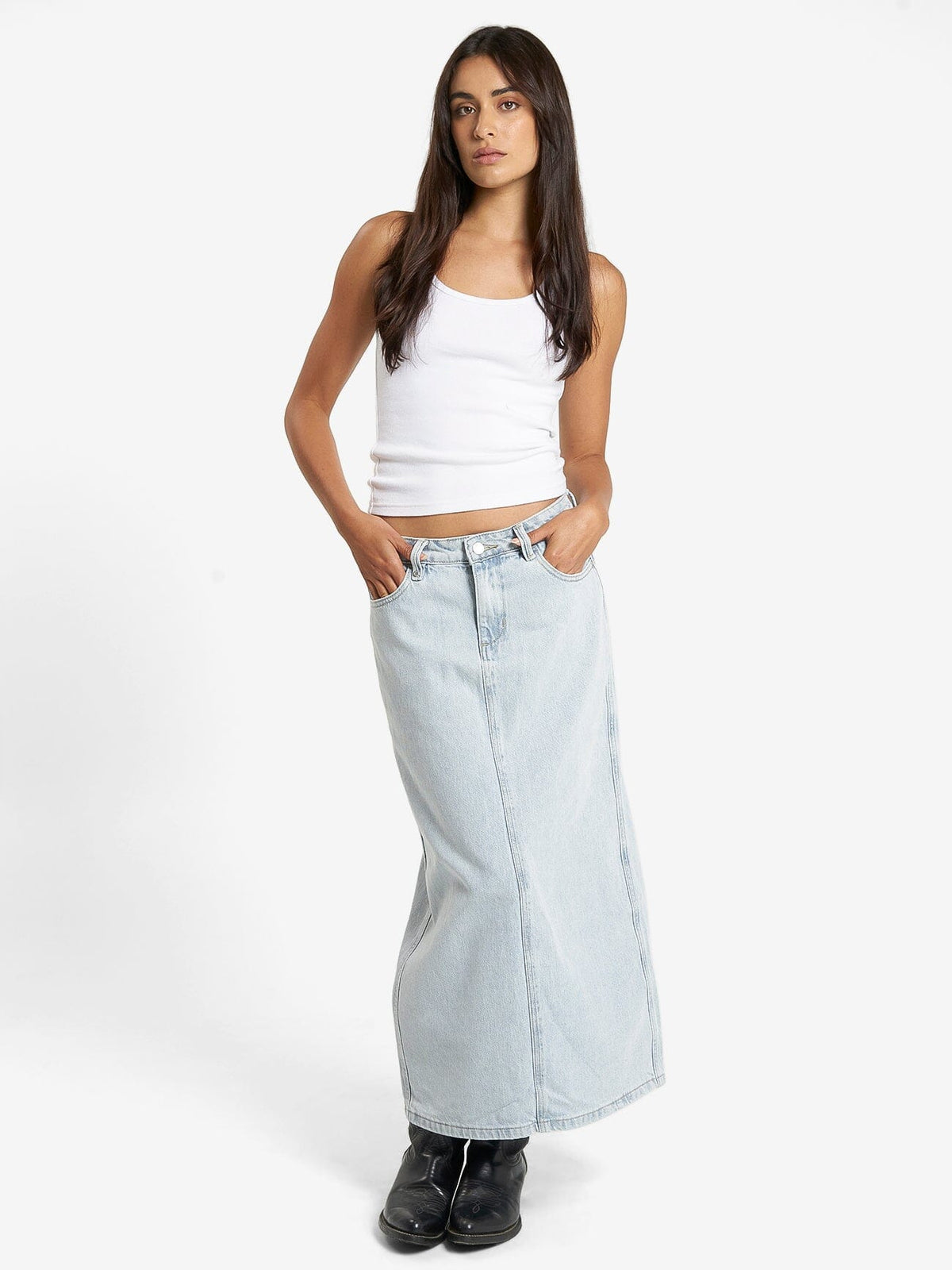 Frankie Skirt - Faded Dust Blue - Catani Clothing