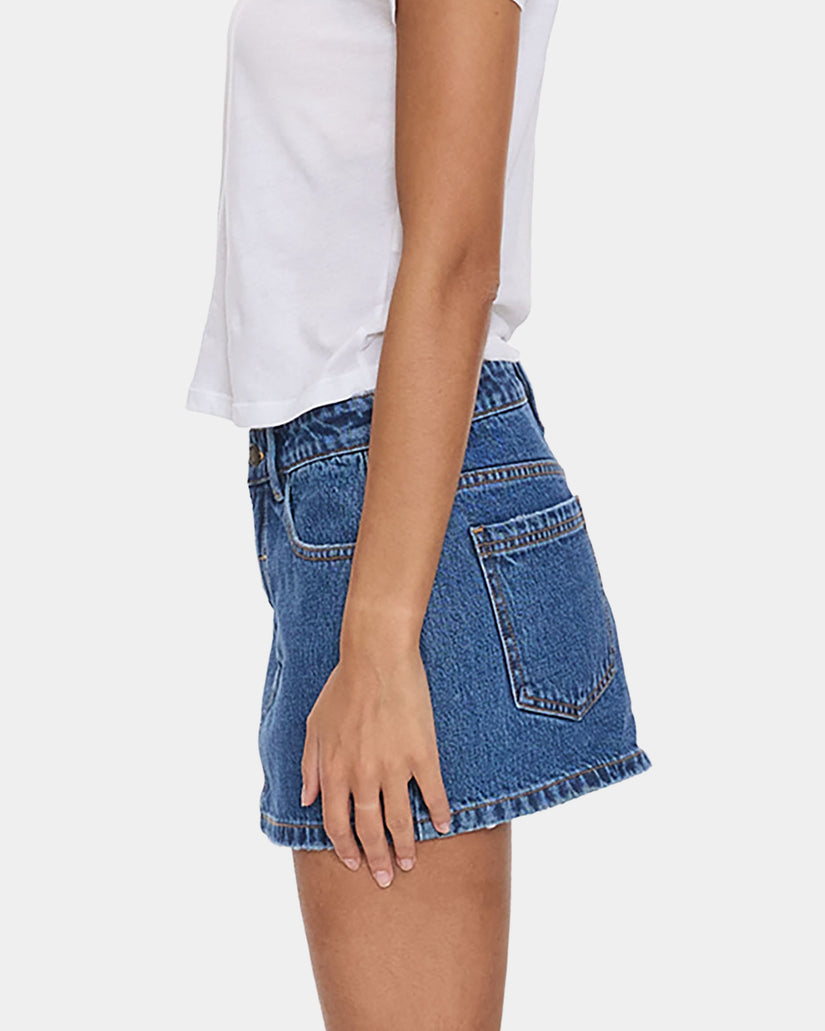 Thrills Carmen Mid Rise Micro Skirt - Deep Vintage Blue (view 4)