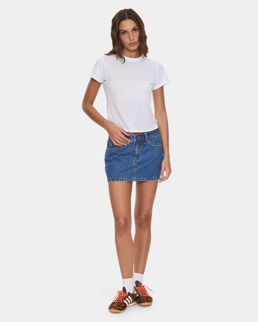 Thrills Carmen Mid Rise Micro Skirt - Deep Vintage Blue (view 6)