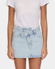 Kai Wrap Mid Rise Mini Skirt  - Serenity Blue - Catani Clothing