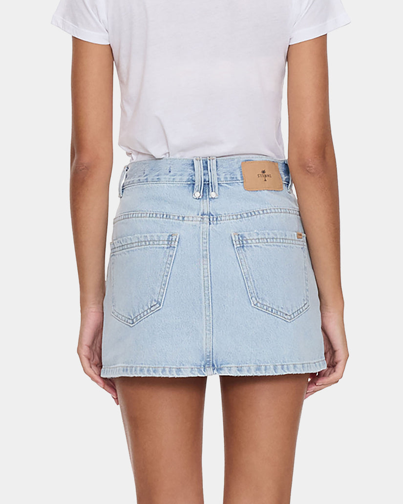 Kai Wrap Mid Rise Mini Skirt  - Serenity Blue