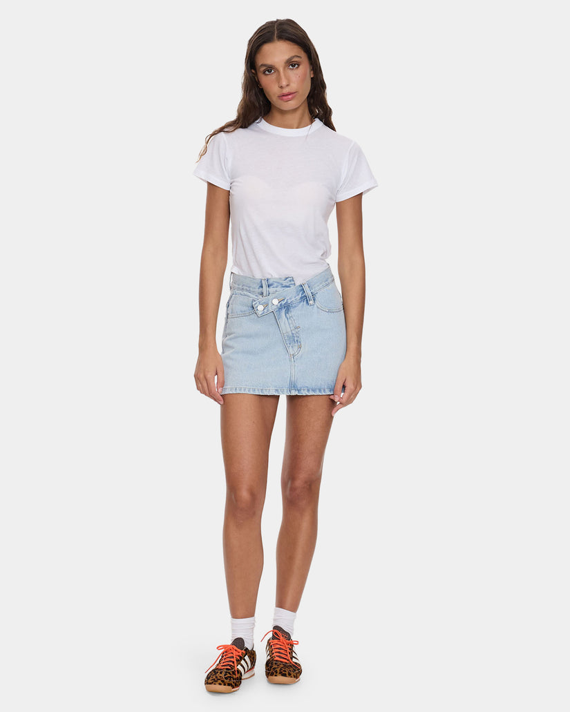 Kai Wrap Mid Rise Mini Skirt  - Serenity Blue