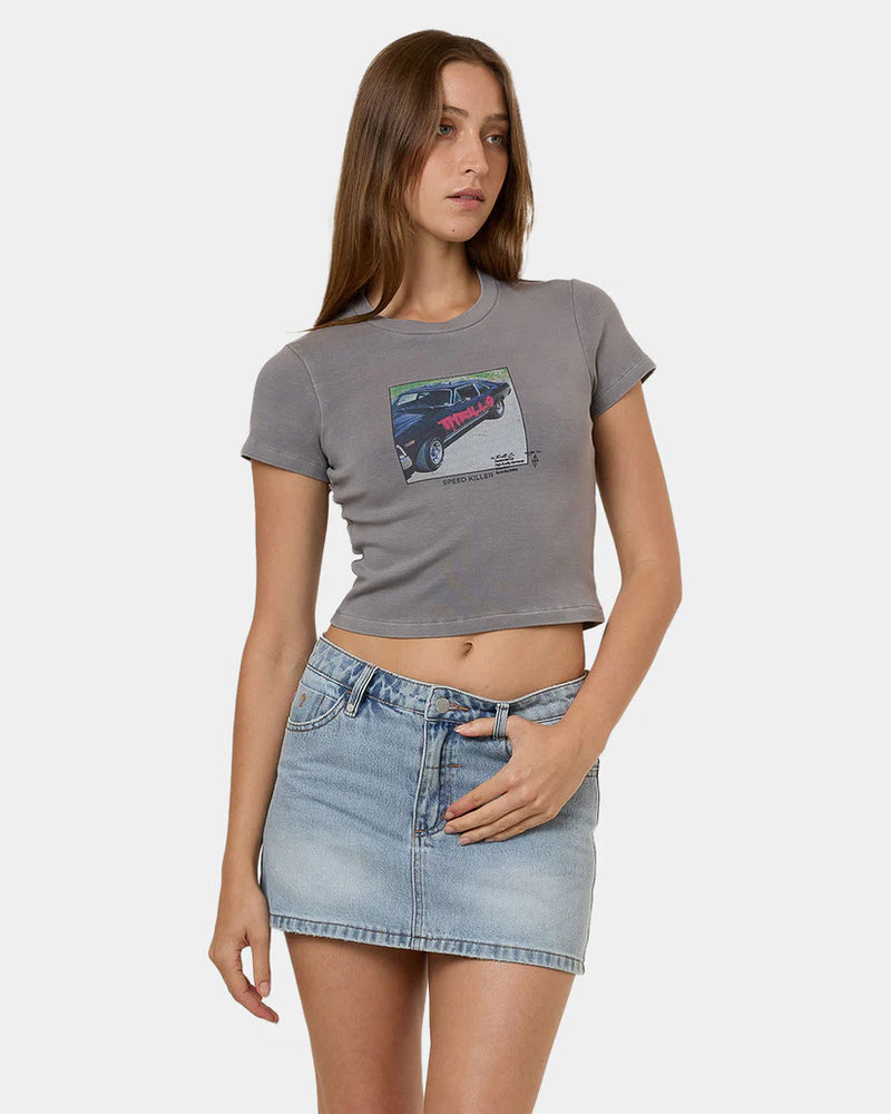 Die Fighting Mini Tee - Washed Grey