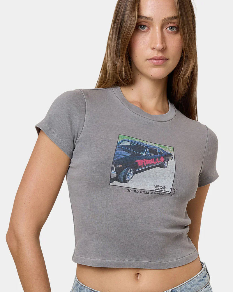 Die Fighting Mini Tee - Washed Grey