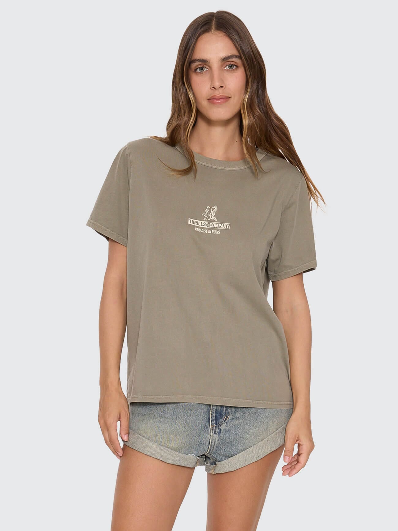 Thrills Risen Relaxed Tee in Olive