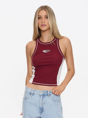Playing For Keeps Tank - Garnet Red - Catani Clothing