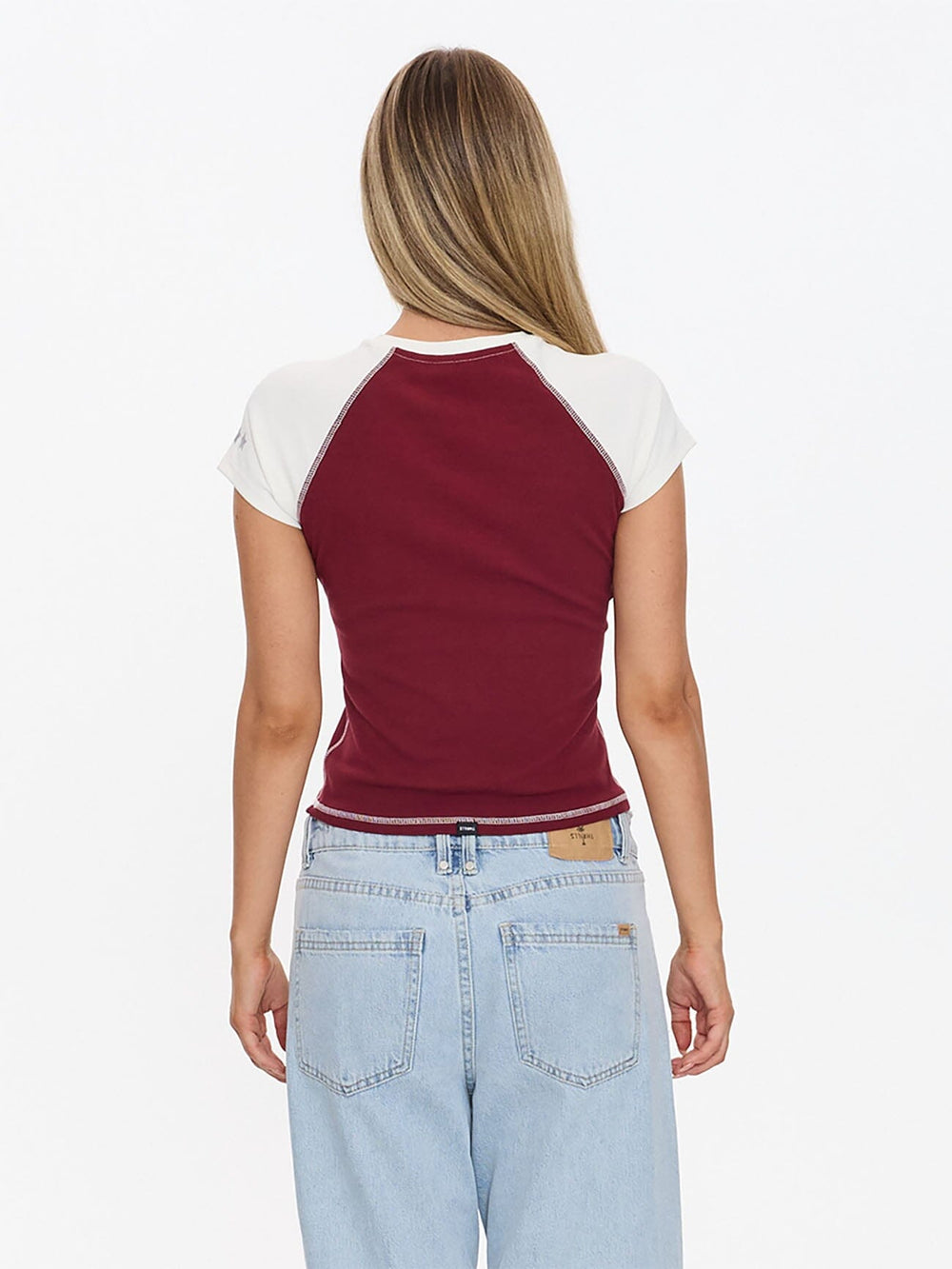 Playing For Keeps Raglan Club Tee - Garnet Red