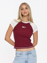 Playing For Keeps Raglan Club Tee - Garnet Red - Catani Clothing